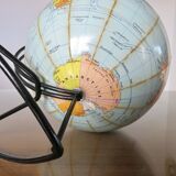 World map, terrestrial globe, Girard & Barrère edition, 1960s-70s
