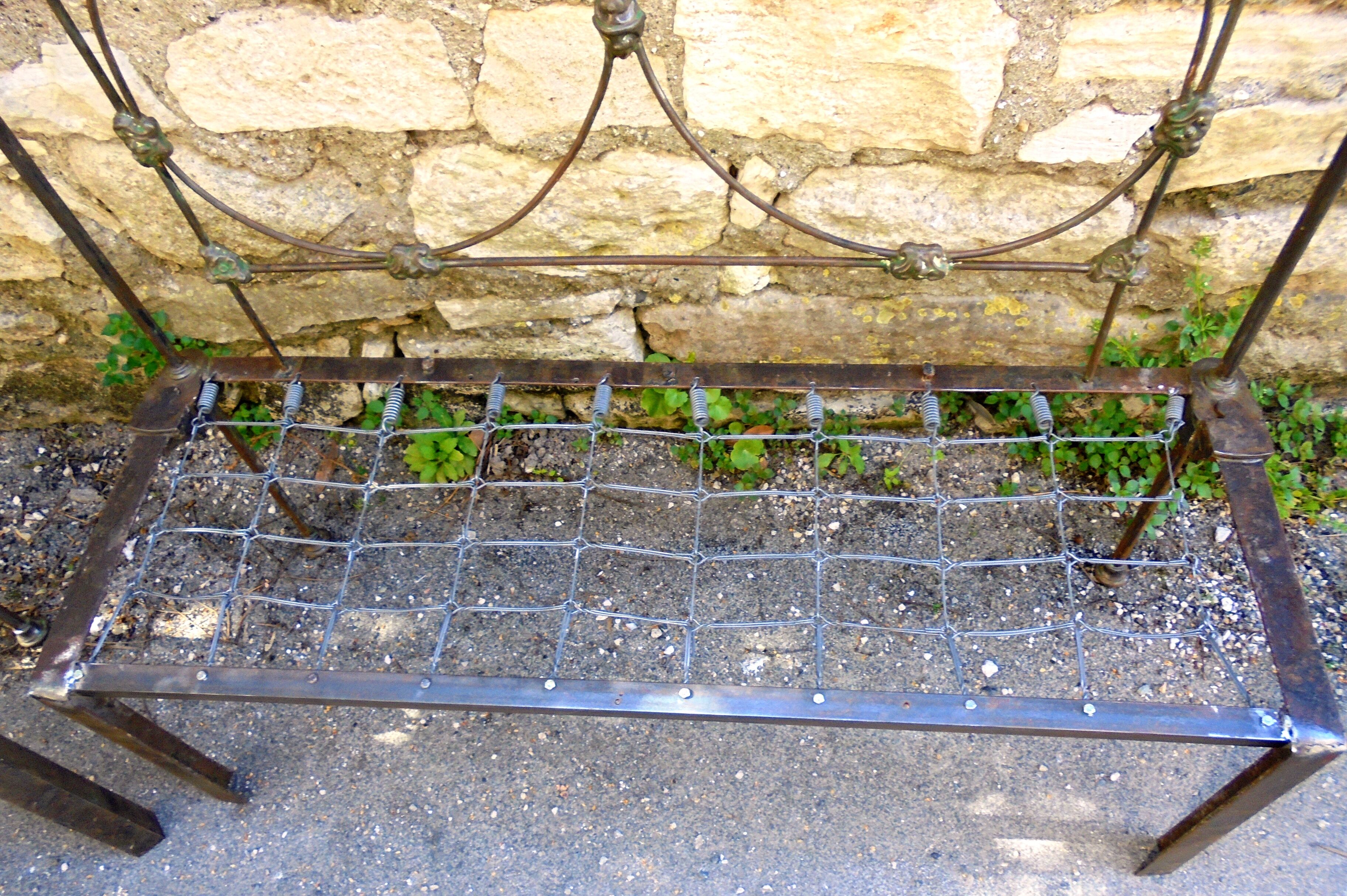 Pair of wrought iron benches