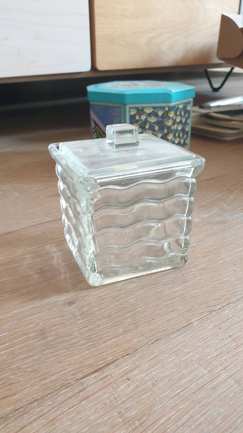 Glass candy dish or sugar bowl