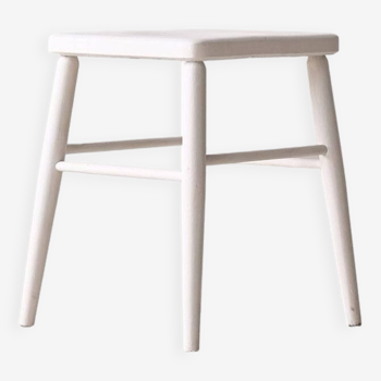 Danish style white wooden stool
