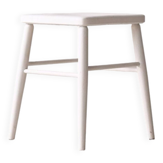 Danish style white wooden stool