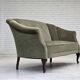 1960s, Danish 2-seater sofa, green furniture velour, beech wood.