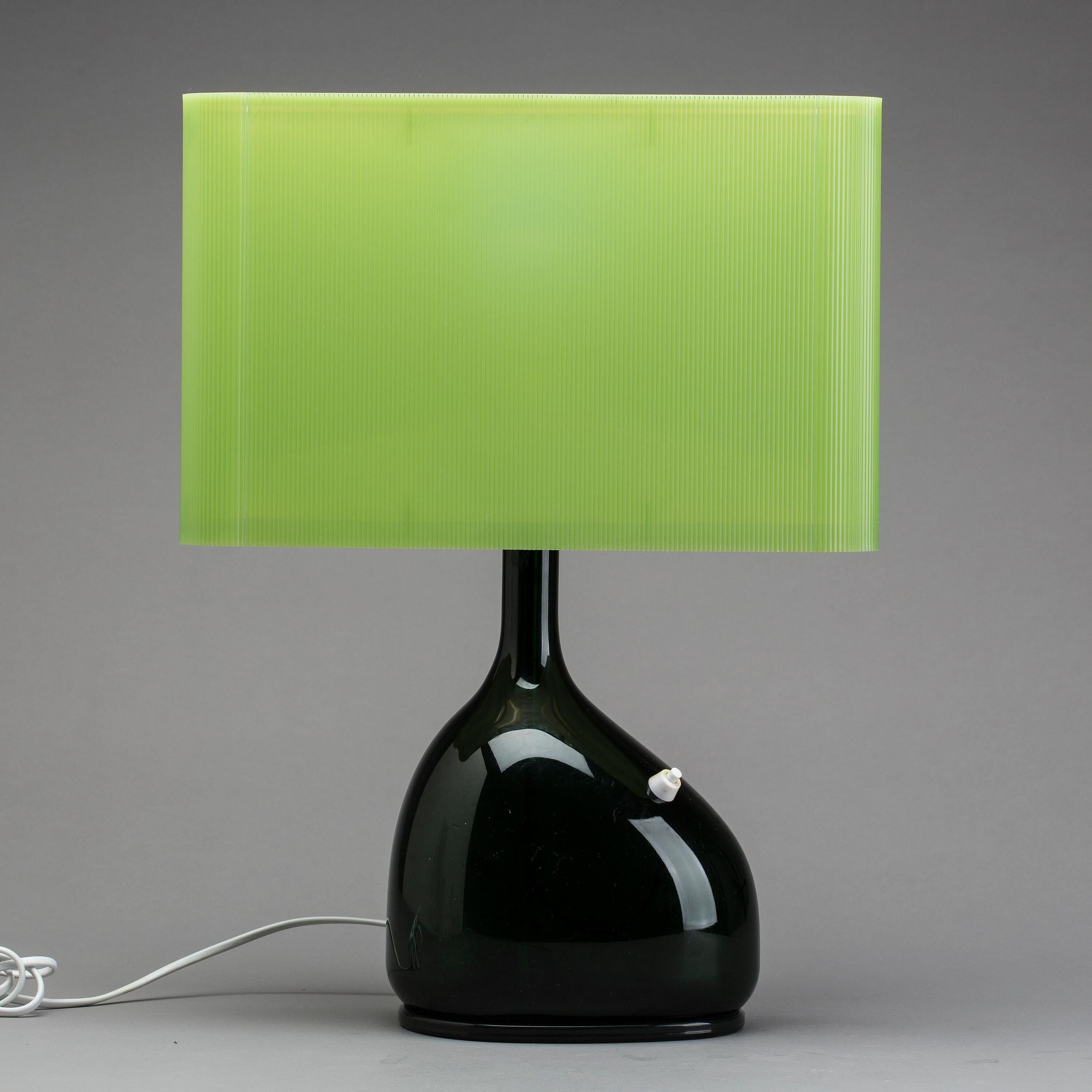 Black ceramic desk lamp by Magnus Eleback, Sweden, 1978
