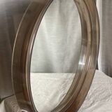 Gilac round mirror smoked Plexiglas vintage 1960