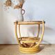 Vintage rattan side table with two round tops – 1960