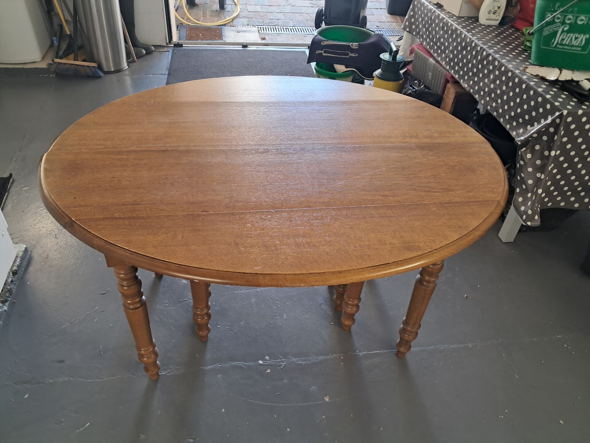 Oak table for 20 people.