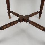 19th century English wood & straw corner armchair chair