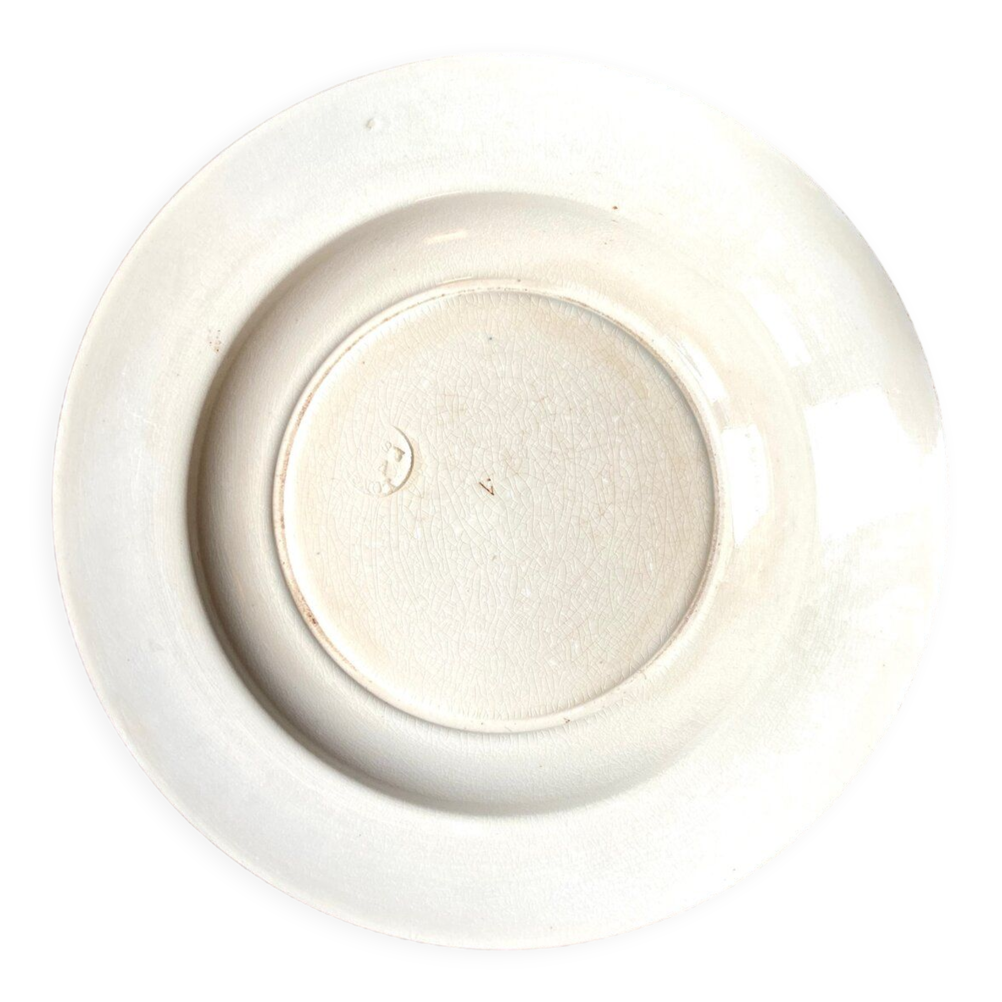 3 Longwy hollow plates in white and brown iron earth