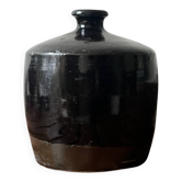 Stoneware vase with tenmoku black glaze wabi sabi, Southern China 19th / early 20th century.