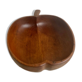 Fruit bowl, apple-shaped salad bowl in teak