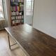Folding industrial-style dining table