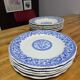 Lot of 6 deep plates Gien with blue patterns in perfect condition.