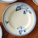 Set of 5 dessert plates, blue floral decoration