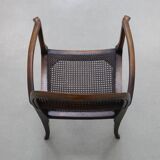 Classic English Armchair in Oak and Rattan