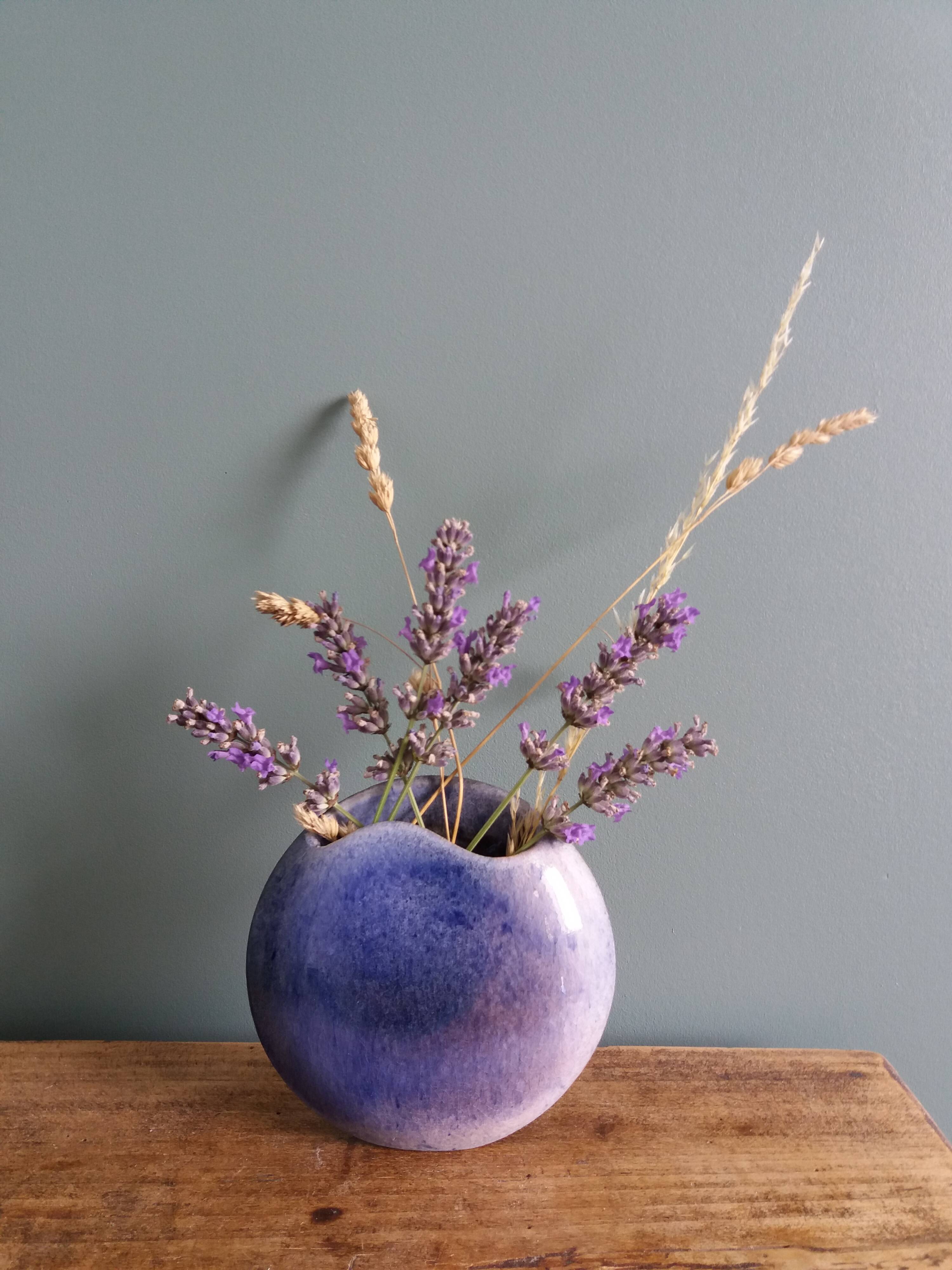 Blue ceramic lentil vase