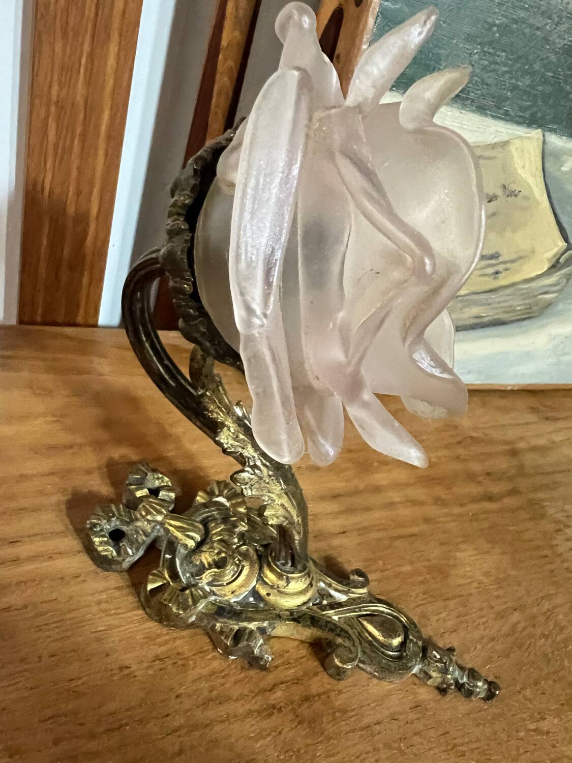 Pair of Art Nouveau wall sconces in bronze