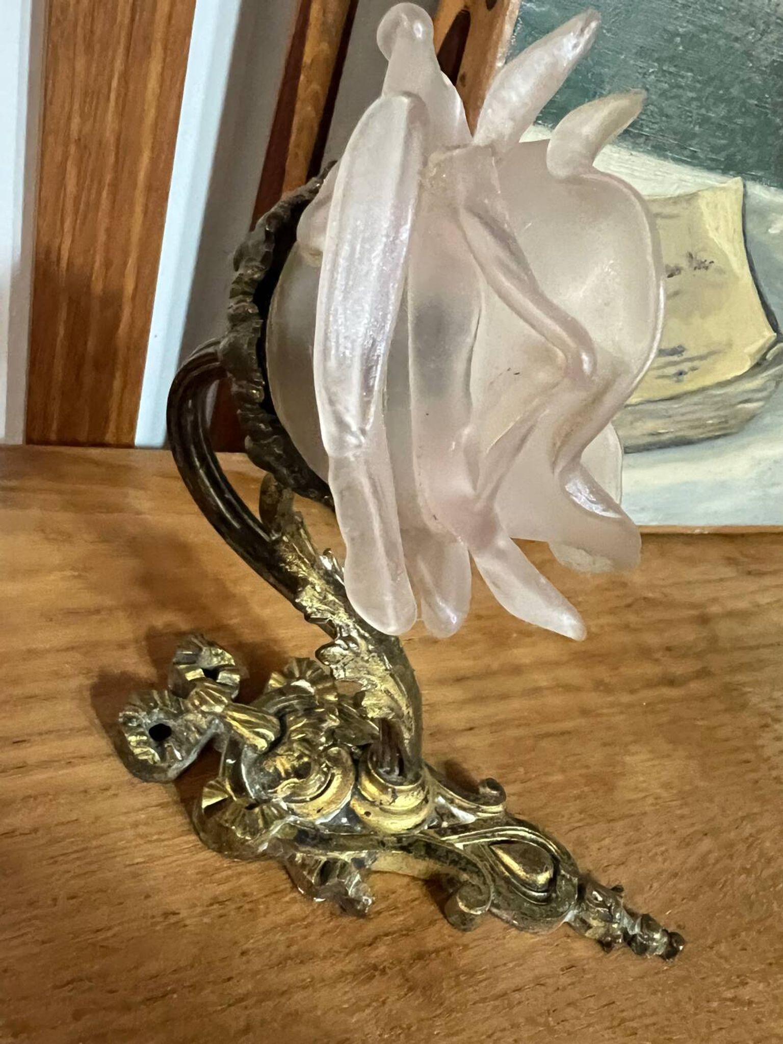 Pair of Art Nouveau wall sconces in bronze
