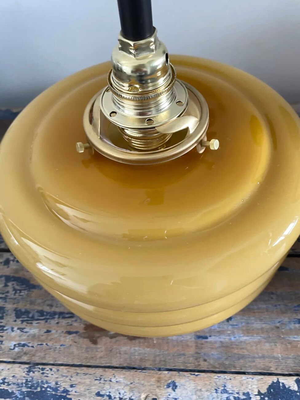 Pair of art deco opaline wall lights