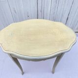 Bolster one drawer eggshell color cracked effect side table 1970