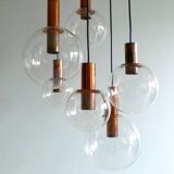 Large Copper & Glass Pendant Lamp from Raak, 1960s
