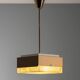 Pendant Light in Glass and Metal, 1970s Czechoslovakia, Vintage Mid-Century Ceiling Lamp Fixture
