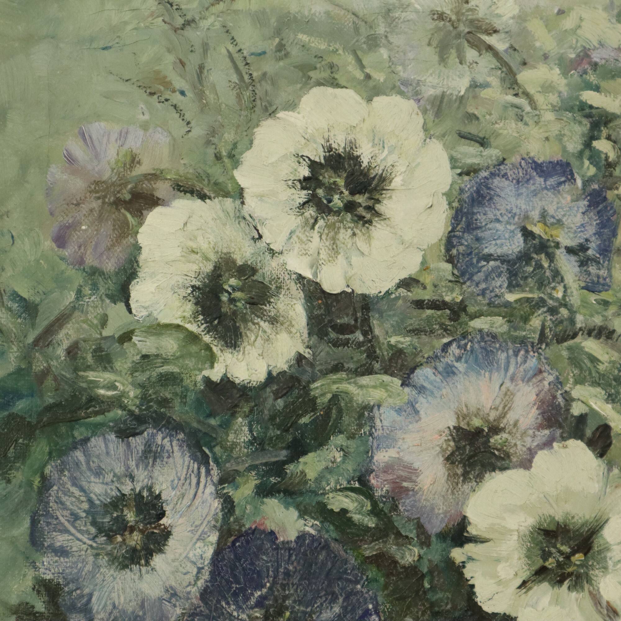 Vintage Flowers Still Life Amateur Painting Framed Signed