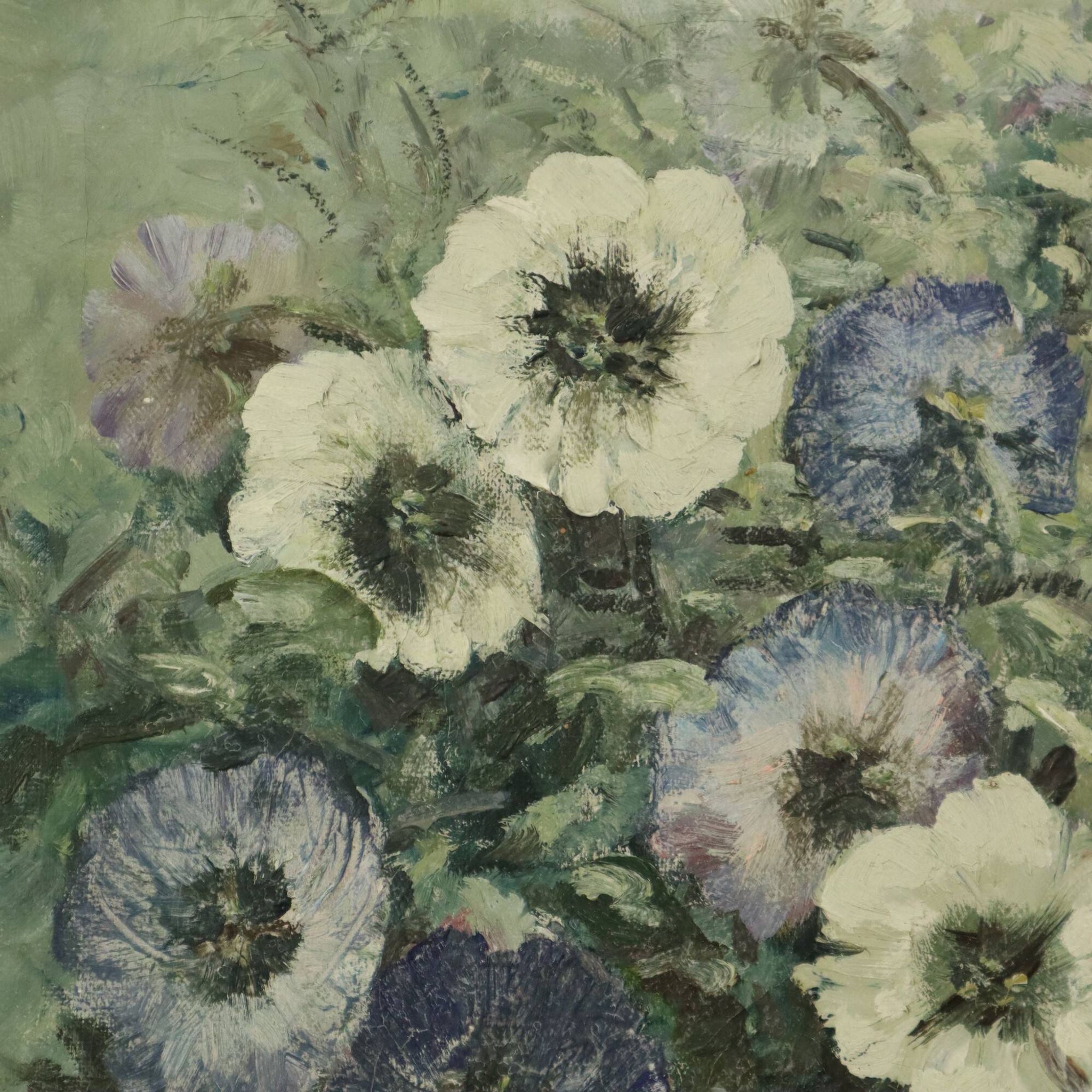 Vintage Flowers Still Life Amateur Painting Framed Signed