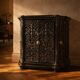 Insert de cheminée antique en fonte orné finition noire
