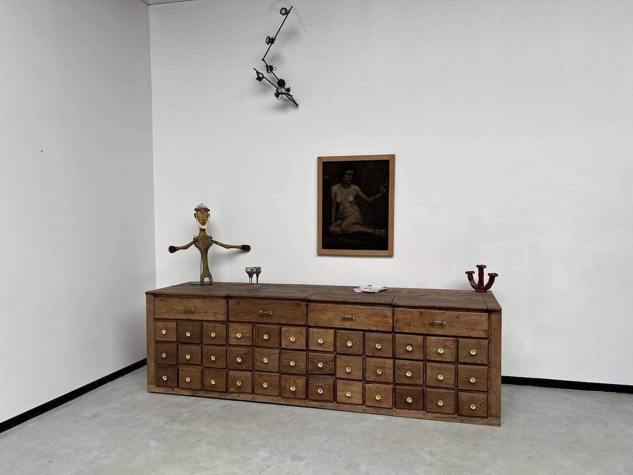 Old trade furniture with oak drawers XL format