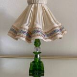 Art Deco Emerald Crystal Lamp