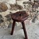 Vintage wooden stool with three legs Cottage Farm Stool