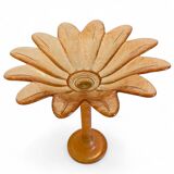 Art Nouveau Glass Compote Vase, Palm Tree Design, French, Early 20th-C