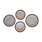 Set of 4 porcelain plates from Sarreguemines - pyroblan - cordoba model