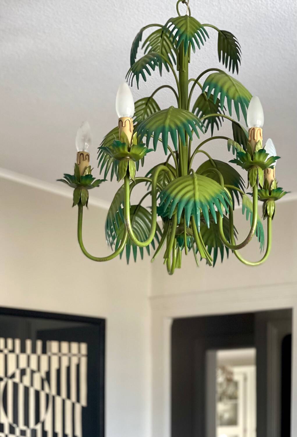 Tropical chandelier in sheet metal 1970.