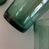 Set of 6 green rosemary blown tumbler glasses 1960