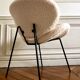 Contemporary design armchair in sheepskin