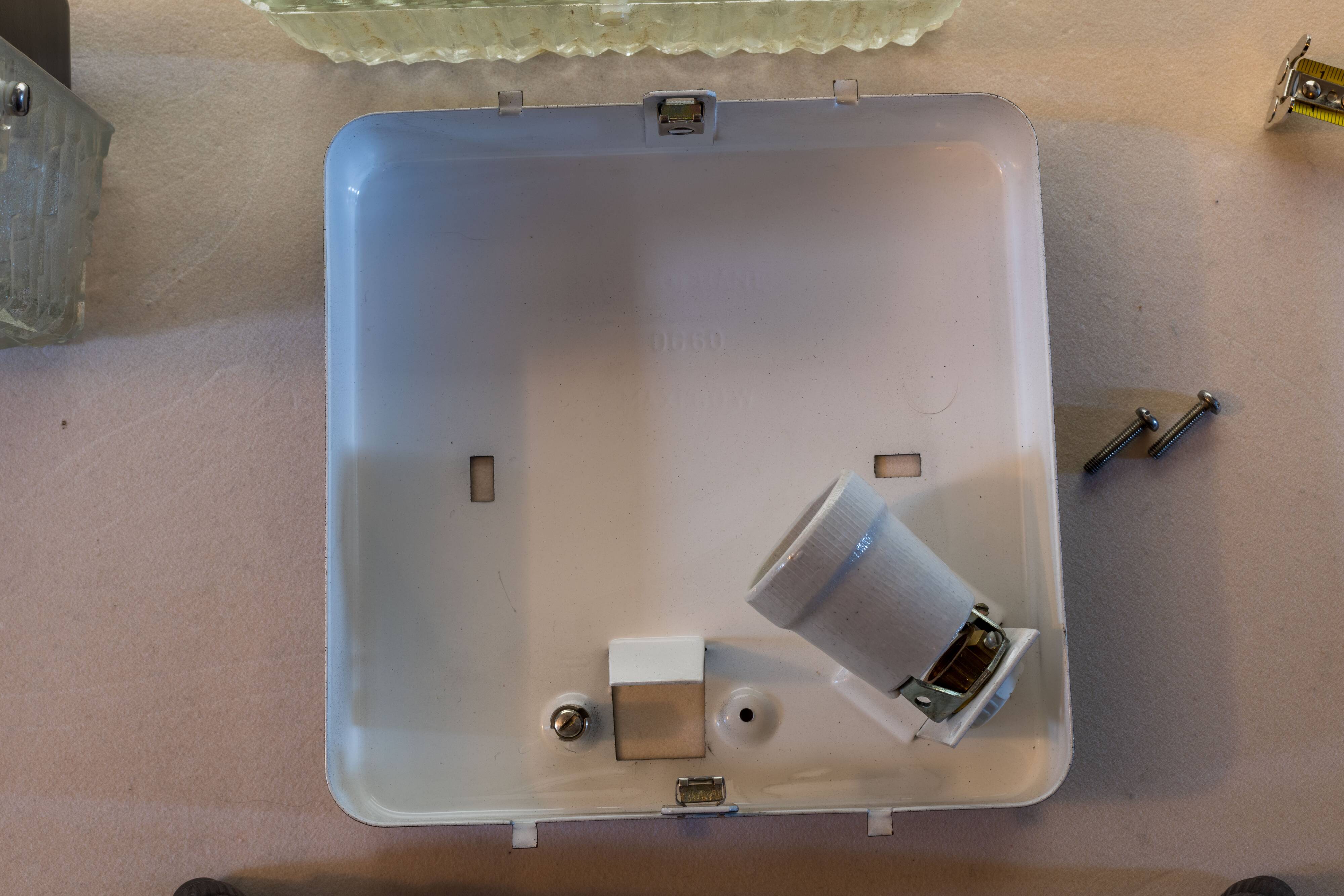 Set of 2 square wall or ceiling lights Holophane DC60