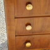 Chest of drawers of the 40s in walnut compass feet 3 drawers