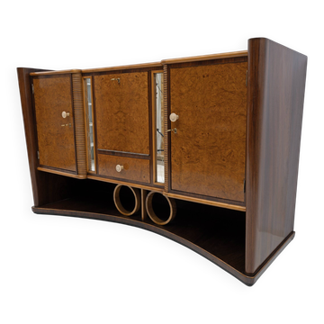 Buffet Art Déco en noyer italien et érable, années 1930