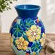 Art Deco vase Boch Frères Keramis, capucine decoration D.2762, crackled enamel