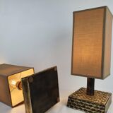 Pair of brutalist lamps