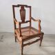 Fauteuil canné en bois naturel