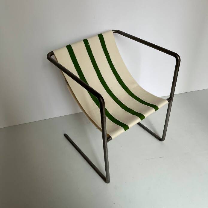 Chaise designer Avrandinis coton et acier tubulaire
