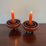 Set of 2 ceramic candle holders
