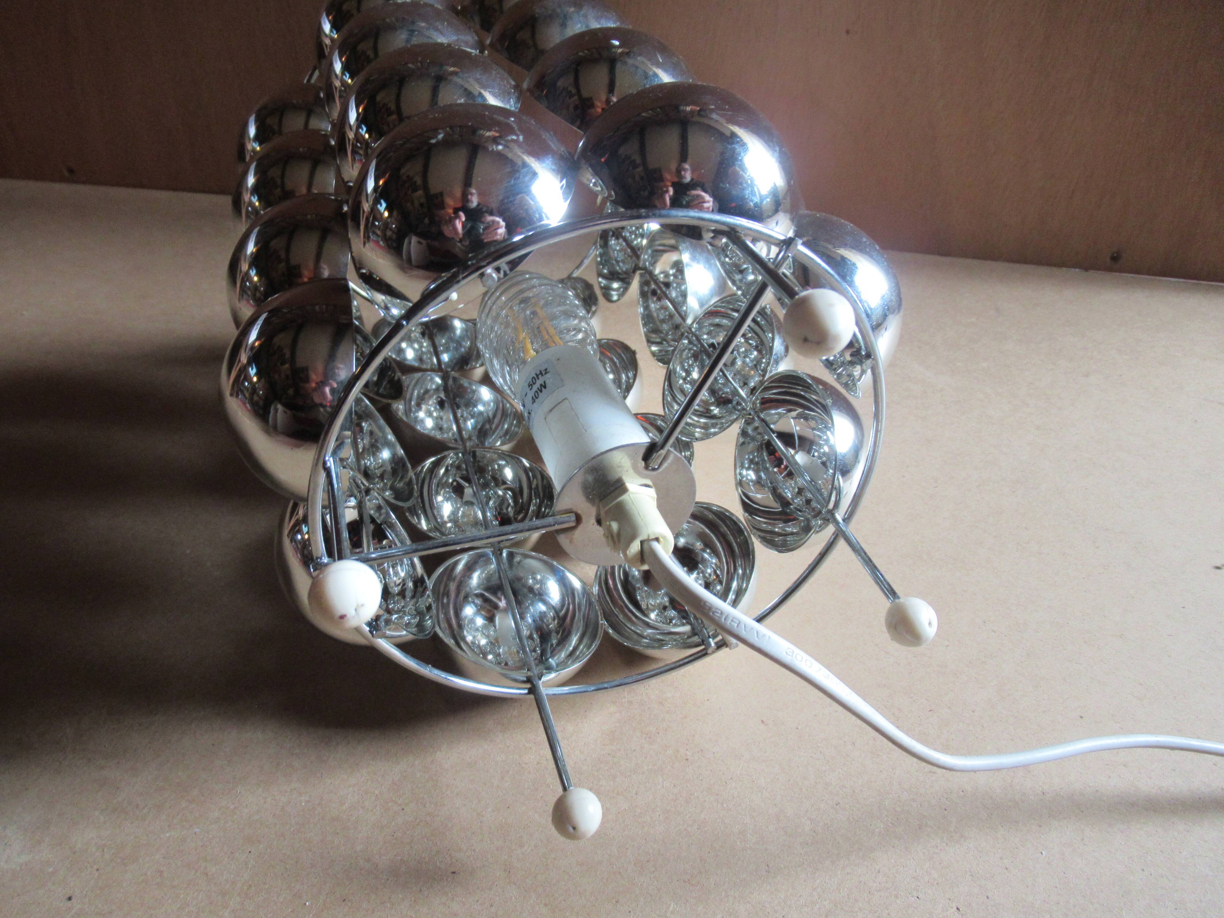 Table lamp KARE Space Age style 1980s chrome plastic