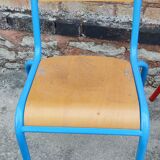 Set of three vintage children's school chairs