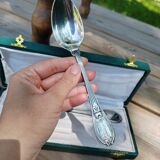Christofle fork and spoon set in silver metal