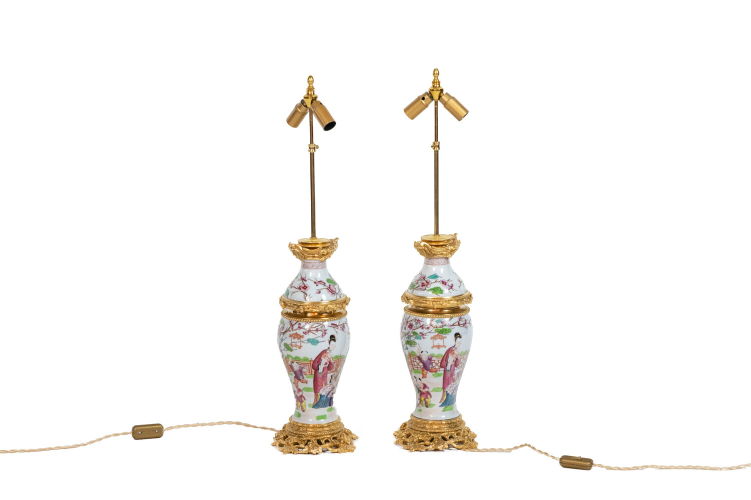 Maison Samson Pair of Canton porcelain lamps, circa 1880