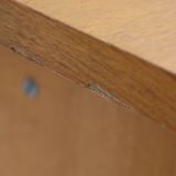 Oak desk, splayed legs, drawers, 1960.