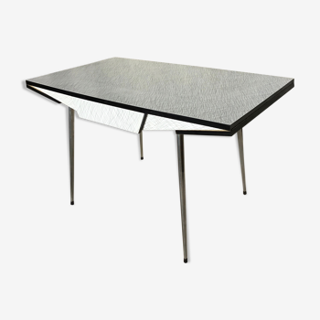 Table de cuisine formica à motifs pieds fuselés 1960
